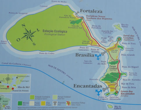 Mapa da Ilha do Mel